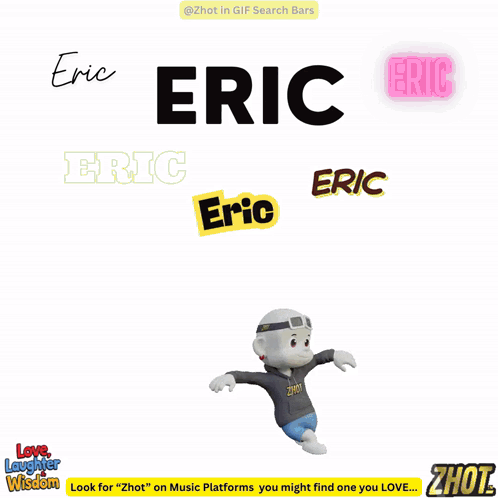 Cartoon Girl Riding Bike With Name Eric