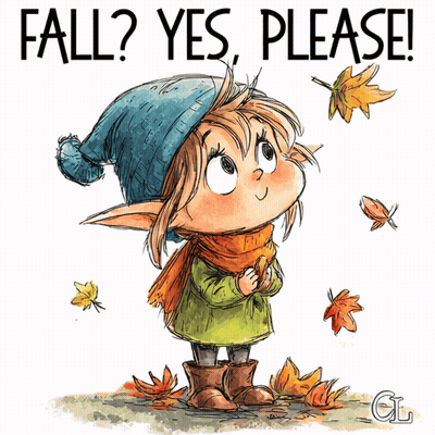 Cartoon Girl Saying Fall Yes Please GIF
