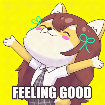 Cartoon Girl Saying Feeling Good GIF
