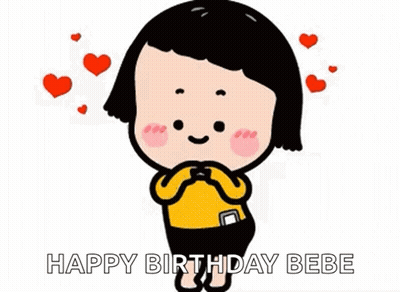 Cartoon Girl Saying Happy Birthday Bebe GIF