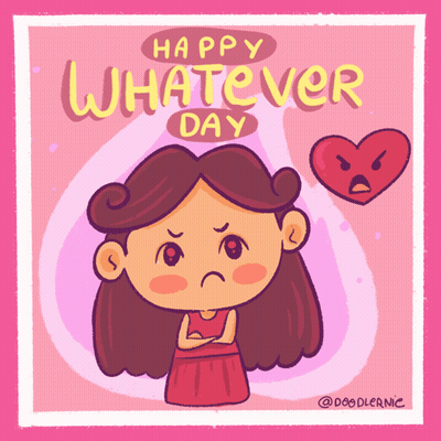 Cartoon Girl Saying Happy Whatever Day GIF