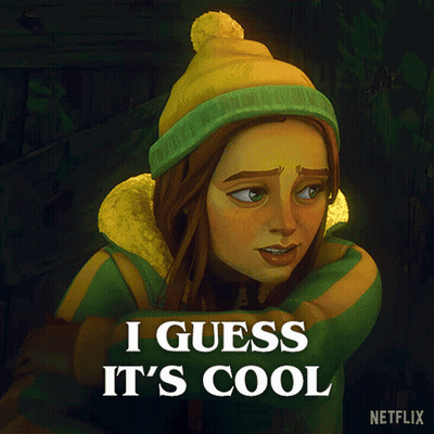 Cartoon Girl Saying I Guess It's Cool GIF