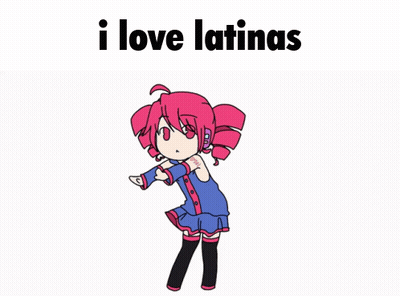 Cartoon Girl Saying I Love Latinas GIF