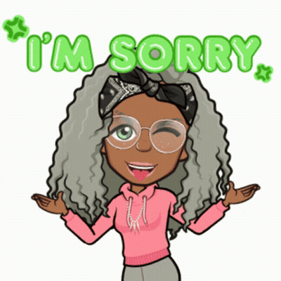 Cartoon Girl Saying I'm Sorry In Green GIF
