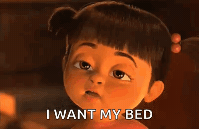 Cartoon Girl Saying I Want My Bed GIF
