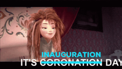 Cartoon Girl Saying Inauguration It's Coronation Day GIF