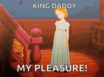 Cartoon Girl Saying King Daddy My Pleasure GIF