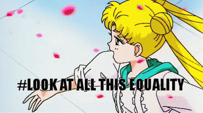 Cartoon Girl Saying Look At All This Equality GIF