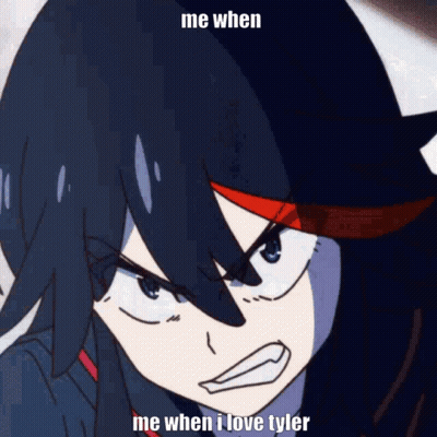 Cartoon Girl Saying Me When I Love Tyler GIF