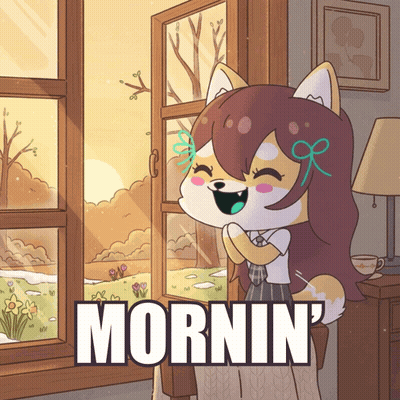 Cartoon Girl Saying Mornin GIF