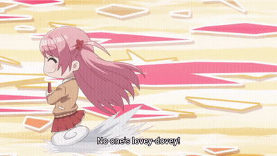 Cartoon Girl Saying No One's Lovey-Dovey GIF