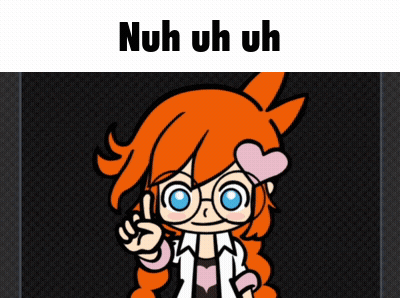 Cartoon Girl Saying Nuh Uh Uh GIF