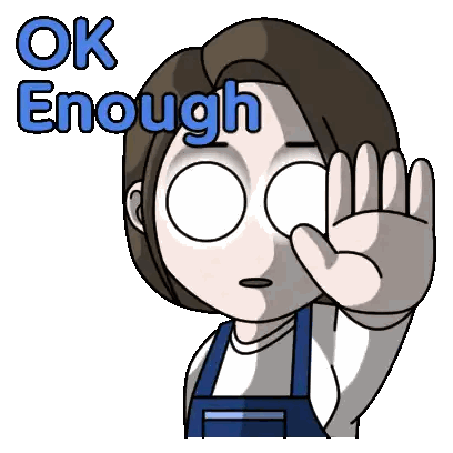 Cartoon Girl Saying OK Enough Sticker