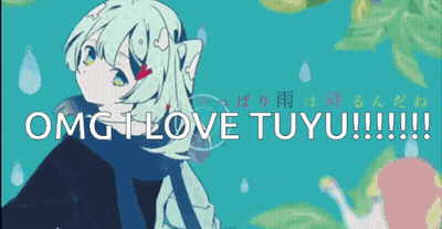 Cartoon Girl Saying OMG I Love Tuyu GIF
