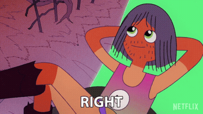 Cartoon Girl Saying Right GIF