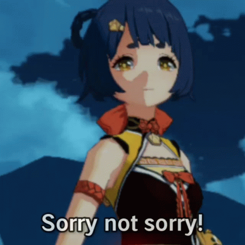 Cartoon Girl Saying Sorry Not Sorry GIF
