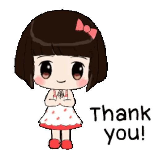 Cartoon Girl Saying Thank You With Bow Sticker