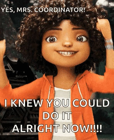 Cartoon Girl Saying Yes Mrs Coordinator GIF