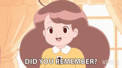 Cartoon Girl Says Did You Remember GIF