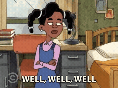 Cartoon Girl Says Well Well Well GIF