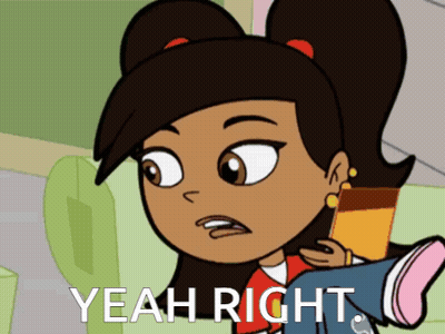 Cartoon Girl Says Yeah Right To Another Girl GIF