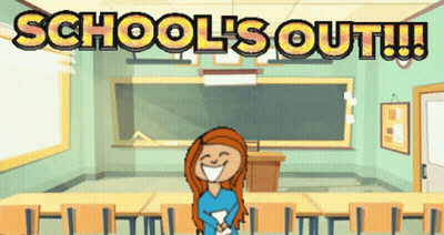 Cartoon Girl School's Out GIF