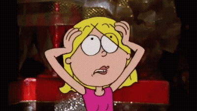Cartoon Girl Scratching Head Making Funny Face GIF