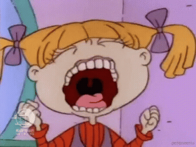 Cartoon Girl Screaming With Fist In Air GIF