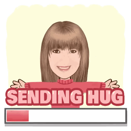 Cartoon Girl Sending Hug Sticker