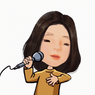 Cartoon Girl Singing Into Microphone GIF