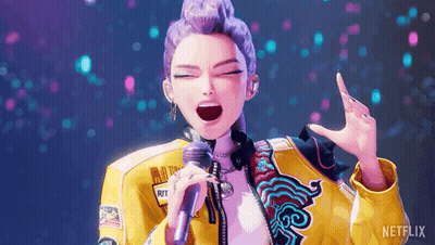 Cartoon Girl Singing Into Microphone GIF