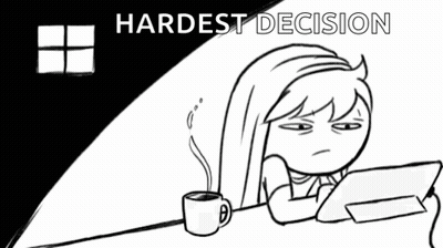 Cartoon Girl Sitting At Table With Coffee GIF