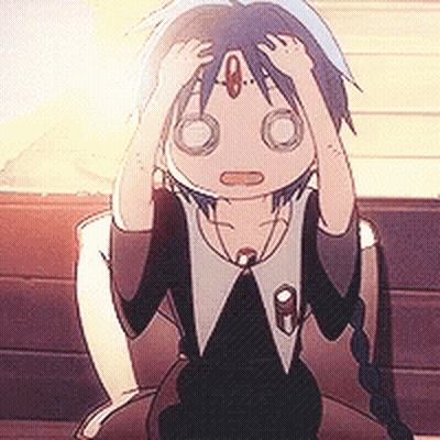 Cartoon Girl Sitting Holding Head GIF