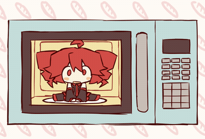 Cartoon Girl Sitting In Microwave Oven GIF