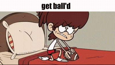 Cartoon Girl Sitting On Bed Holding Football Get Ball GIF