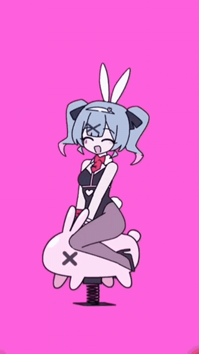 Cartoon Girl Sitting On Dead Rabbit GIF
