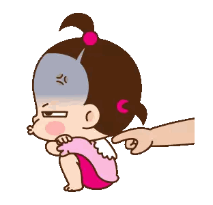Cartoon Girl Sitting With Hands On Face Sticker