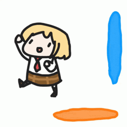 Cartoon Girl Slamming Closed Portal GIF