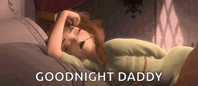 Cartoon Girl Sleeping Goodnight Daddy GIF