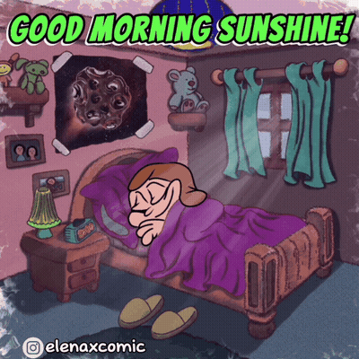 Cartoon Girl Sleeping In Bed Good Morning Sunshine GIF