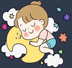 Cartoon Girl Sleeping Night Night GIF