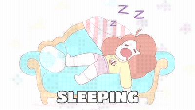 Cartoon Girl Sleeping On Couch Saying Sleeping GIF