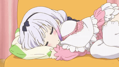 Cartoon Girl Sleeping On Couch With Pillow GIF