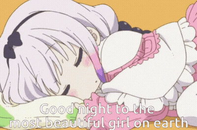 Cartoon Girl Sleeping Saying Good Night To The Most Beautiful Girl On Earth GIF