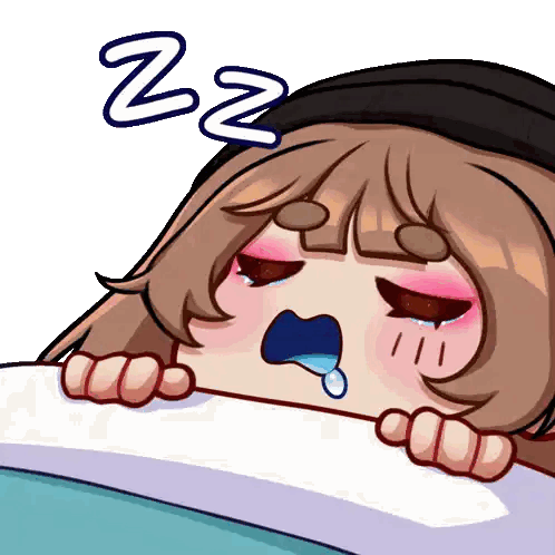 Cartoon Girl Sleeping With Zzz Sticker