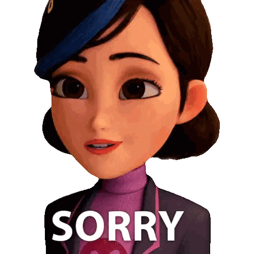 Cartoon Girl Sorry Sticker