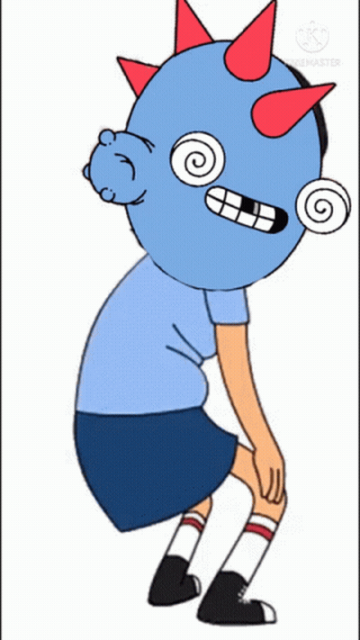 Cartoon Girl Squatting Crossed Legs GIF