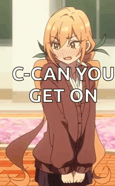Cartoon Girl Standing In Room With Can You Get On GIF