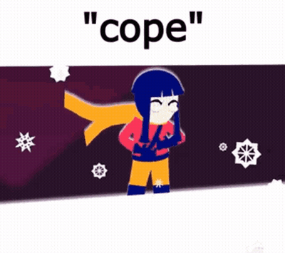 Cartoon Girl Standing In Snow Saying Cope GIF