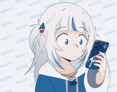 Cartoon Girl Taking Selfie With Phone GIF
